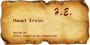 Haupt Ervin névjegykártya