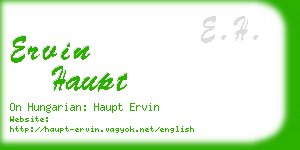 ervin haupt business card